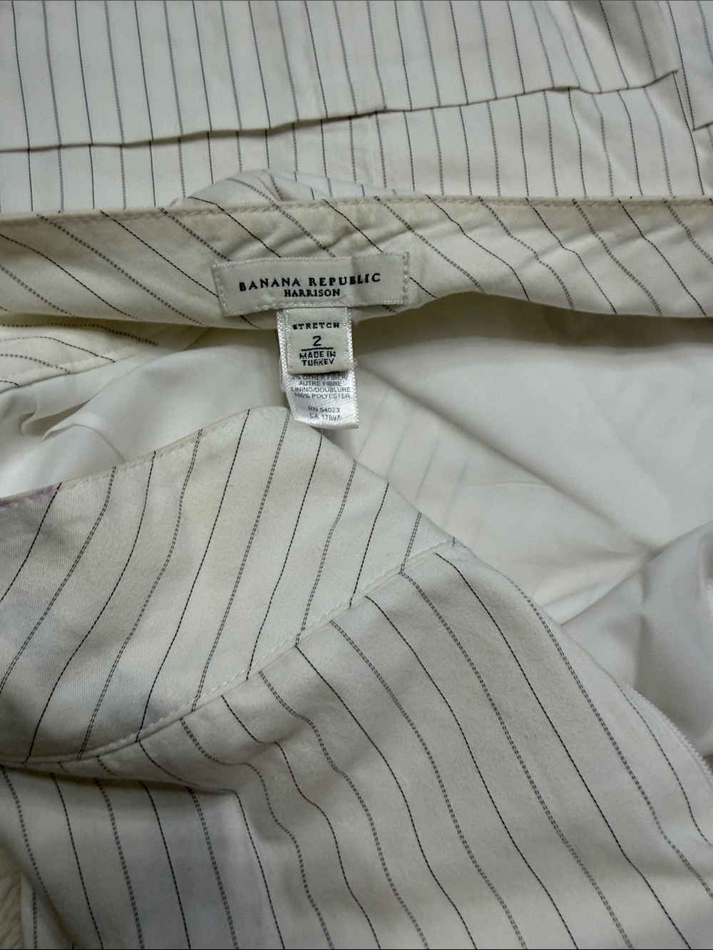 Banana Republic Cream Pinstripe Dress Pants